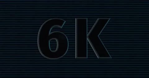 6K, 6000. 3D Promotion Intro. Text Logo Vídeo Stock 139809232