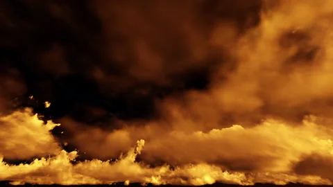 6k alien orange apocalyptic dramatic sunset clouds with dark sky seamless loop Stock Footage 170494454