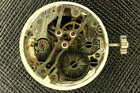 6K. Complex movement of a modern wind-up watch, Ultra HD, 5616x3744, timelapse Stock Footage 47883896