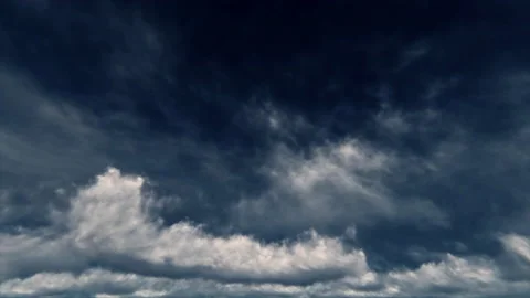 6K Dark sky fluffy grey apocalyptic cinematic rain storm clouds seamless loop Vidéo 171062445