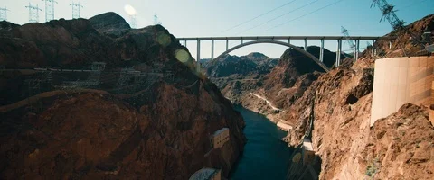 6K - Hoover Damn with Bridge in Background Stock Footage 126360647