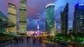 6K Hyperlapse: Downtown Shanghai At Night. Motion Timelapse. 4k or 4k+ Resolution