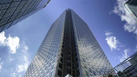 6K - Looking up at Modern Skyscrapers Time Lapse Stock Footage 91999796
