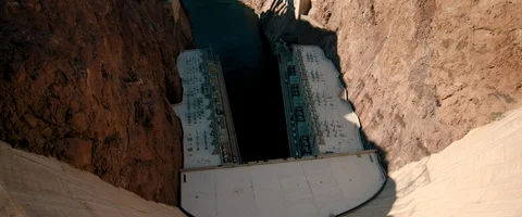6K - Looking Up Over the Hoover Dam Stock Footage 126364427