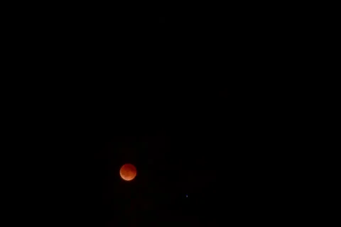 6K Lunar Eclipse 2014 13 Moon and Clouds April Stock Footage 37240726