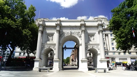 6K - Marble Arch Time Lapse in London, UK Stock Footage 92016174