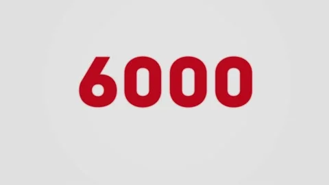 6k Minimalistic Design Counter. Red Numbers on the White Font. Video stock 132052686