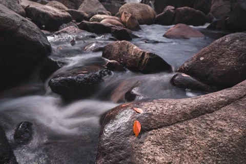 6k Motion Timelapse - Autumn Waterfall Long Exposure Stock Footage 165692980