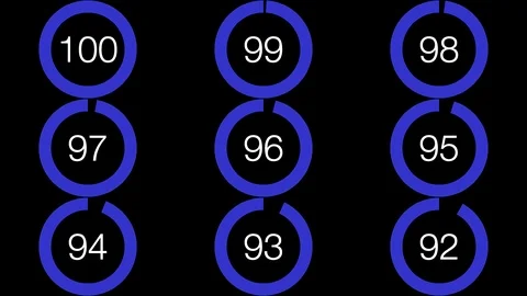6K Pie Chart Dark Blue with Numbers from 0 to 100 Percent Stock Footage 121318058