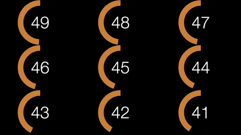 6K Pie Chart Orange with Numbers from 0 to 100 Percent Stock-Footage 125683209