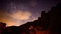6K Rocky Canyon Milky Way Galaxy Dolly Time Lapse Night Sky Stars 4k or 4k+ Resolution