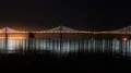 6K San Francisco Bay Bridge Reflected On Ocean Time Lapse 4k or 4k+ Resolution