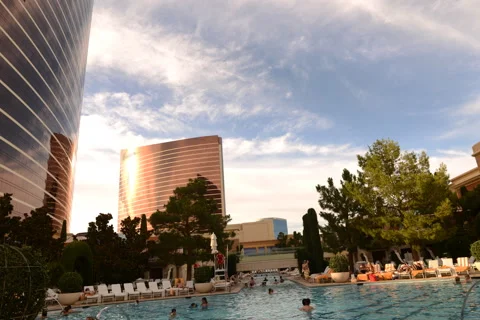 Las Vegas Paris Hotel Pool Party Swimming Stock Footage SBV-315678013 -  Storyblocks