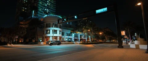 6K - Timelapse in Miami at Night Stock Footage 125963079