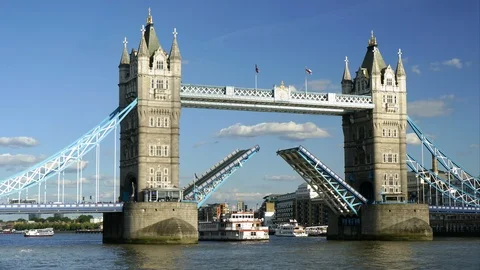 6K - Tower Bridge Opening and Closing Time Lapse in London - Commercially Usable Stock Footage 92006420