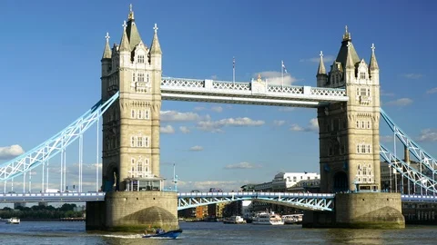 6K - Tower Bridge Time Lapse in London, UK Stock Footage 92006369