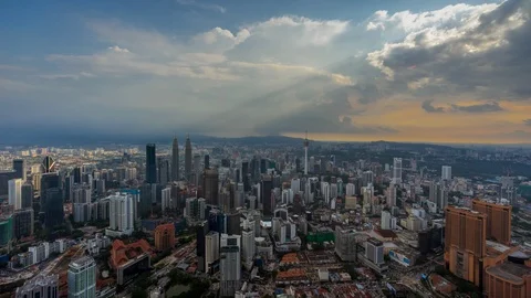 6K Unique Aerial Day View Of Buildings And Landmarks Centre Kuala Lumpur City Stock Footage 101859803