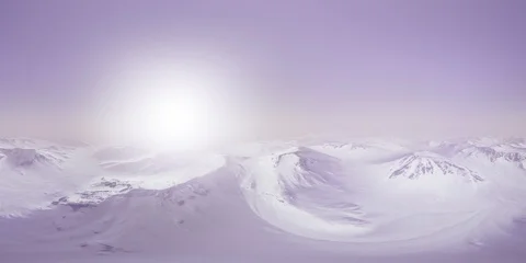 6K vr 360 aerial camera moving above antarctic landscape. ready for use in VR Stock Footage 92354987