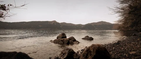 6K - Waves Moving Over a Lake in Japan Stock Footage 125701735