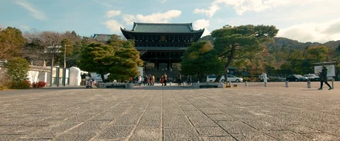6K - Wide Angle View of a Temple in Gion, Japan Stock Footage 122343920