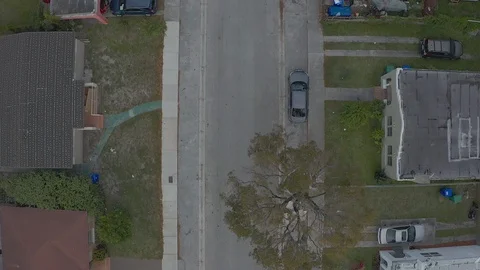6o fps S-LOG Anywhere USA Urban Neighborhod Aerial Tracking Street Stock Footage 106698565