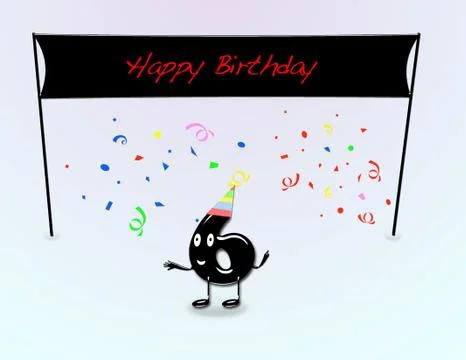 6th birthday party. Stock Illustration
