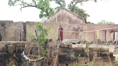 6th Burnt Down Building From The Fulani Herdsmen Attack in Agatu Nigeria  Stock Footage 62703198