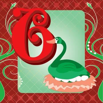 6th Day of Christmas Stock Illustration