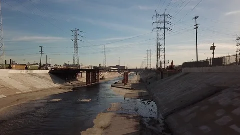 6th St Bridge, during construction. Stock Footage 90734960