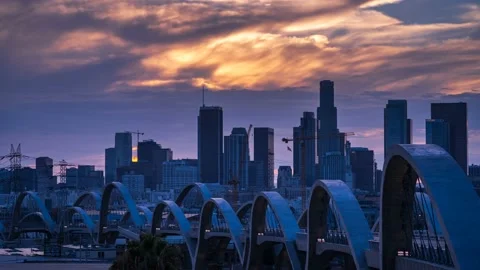 6th st bridge sunset to night 540 pics 7 sec int  july 07-28-22 h264-420 BT7 Stock Footage 208289969
