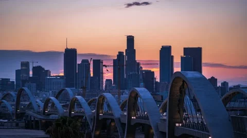 6th st bridge sunset to night 540 pics 7 sec int  july 07-28-22 h264-420 BT7 Stock Footage 208290495