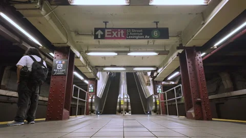 7-6-26, NY, NY, USA - time lapse shot of Lexington Ave. subway station in NYC Stock Footage 338367140