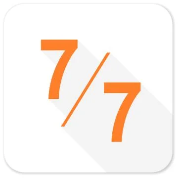 7 per 7 flat icon Stock Illustration