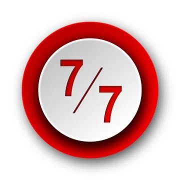 7 per 7 red modern web icon on white background. 库存插图