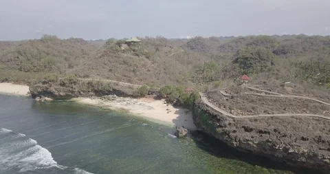 7. aerial view, bird view of a coral hill in the middle of a beautiful white  Stock Footage 121700473