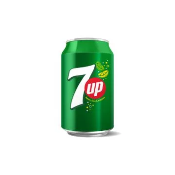 7 UP can on white background Stock Illustration