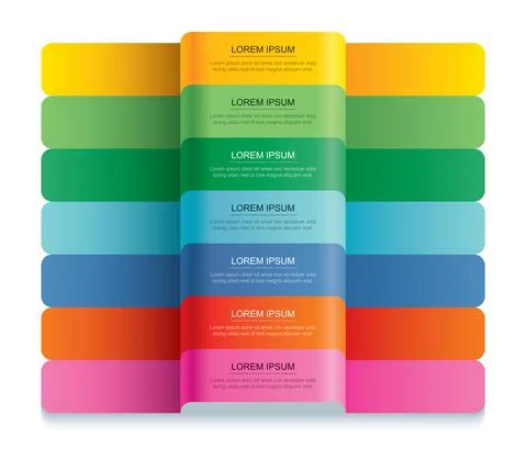 7 data infographics tab paper index template. Vector illustration abstract ba Stock Illustration