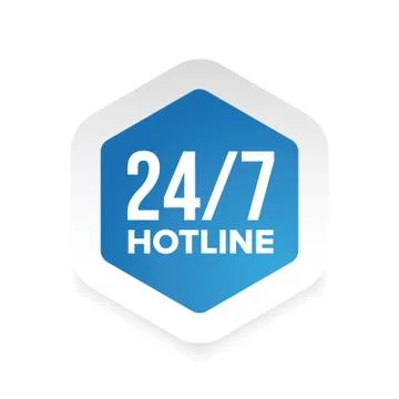 7 days 24 hours hotline Stock Illustration