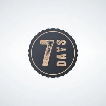 7 days countdown badge icon. 7 days sale price offer promo deal timer, 7 day 스톡 일러스트