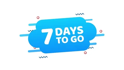 7 Days to go. Countdown timer. Clock icon. Time icon. Count time sale. Motion 库存影片 149441476