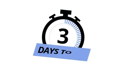 7 Days to go. Countdown timer. Clock icon. Time icon. Count time sale. Stock Footage 151533391