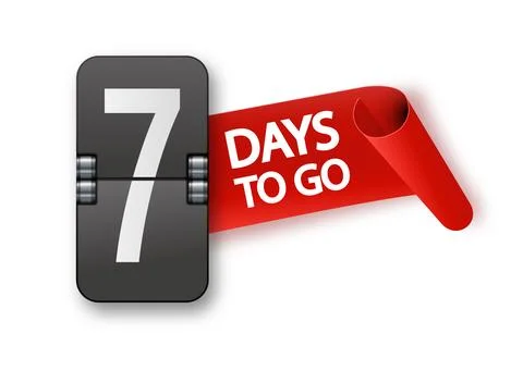 7 days to go icon set. Countdown of days remaining. Offer timer sticker limited イラスト素材