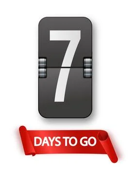 7 days to go icon set. Countdown of days remaining. Offer timer sticker limited 스톡 일러스트