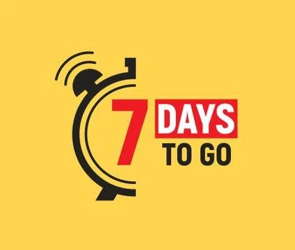 7 days to go last countdown icon. Seven day go sale price offer promo deal timer Stock Illustration
