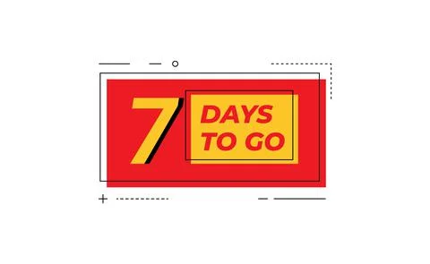 7 days to go last countdown icon. Stock Illustration