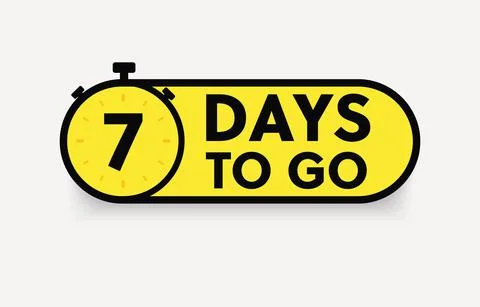 7 days to go last countdown icon. One day go sale price offer promo deal timer Illustrazione stock