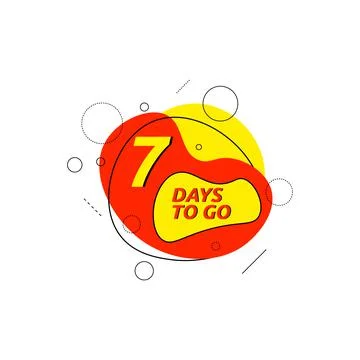7 days to go last countdown Ilustração Stock