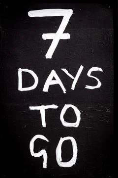 7 days to go 写真素材