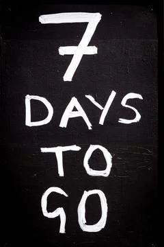 7 days to go Stock Photos