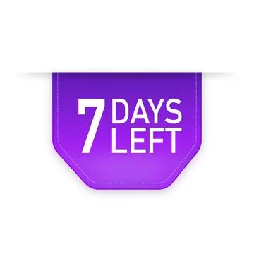 7 Days to go poster in flat style. Vector illustrations for time managment. Stock Illustration